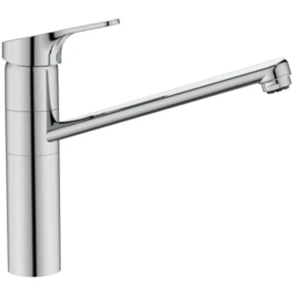 Küchenarmatur aus Chrom mit einem hohen Auslauf und schwenkbarem Auslauf. Das Design stammt von Ideal Standard und eignet sich für moderne Küchen.